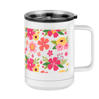 Thumbnail for Floral Coffee Mug Tumbler with Handle (15 oz) - Right View