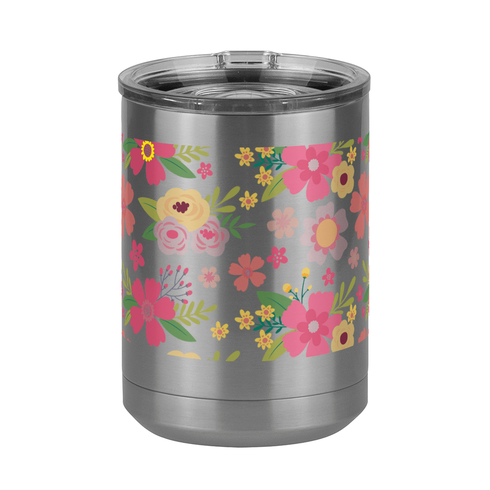 Floral Coffee Mug Tumbler with Handle (15 oz) - Front View