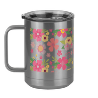 Thumbnail for Floral Coffee Mug Tumbler with Handle (15 oz) - Left View