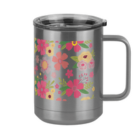 Thumbnail for Floral Coffee Mug Tumbler with Handle (15 oz) - Right View