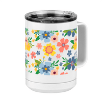 Thumbnail for Floral Coffee Mug Tumbler with Handle (15 oz) - Front Right View