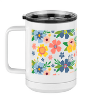 Thumbnail for Floral Coffee Mug Tumbler with Handle (15 oz) - Left View