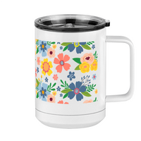 Thumbnail for Floral Coffee Mug Tumbler with Handle (15 oz) - Right View