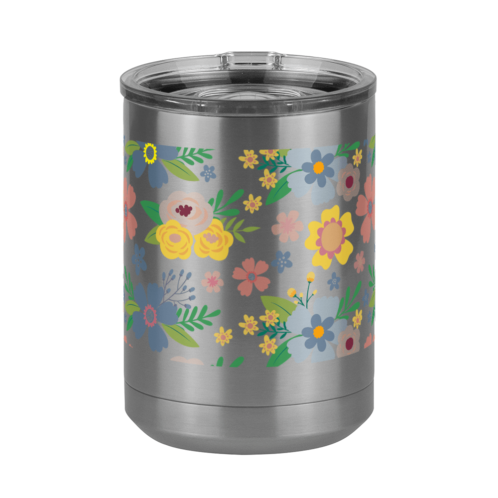 Floral Coffee Mug Tumbler with Handle (15 oz) - Front View
