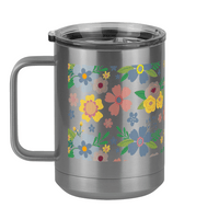 Thumbnail for Floral Coffee Mug Tumbler with Handle (15 oz) - Left View