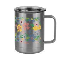 Thumbnail for Floral Coffee Mug Tumbler with Handle (15 oz) - Right View