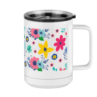 Thumbnail for Floral Coffee Mug Tumbler with Handle (15 oz) - Right View