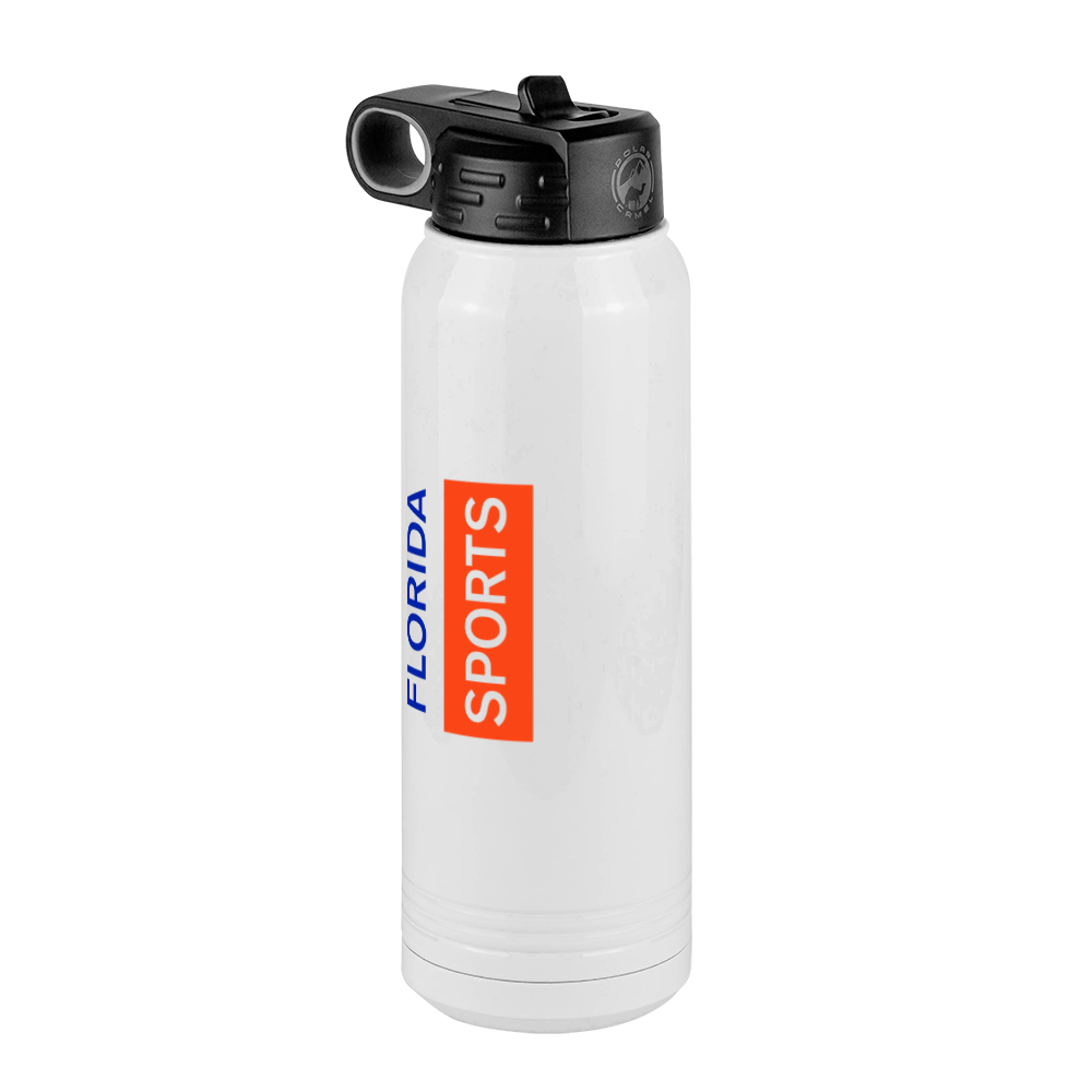 Personalized Florida Sports Water Bottle (30 oz) - Rotated Text - Front Left View