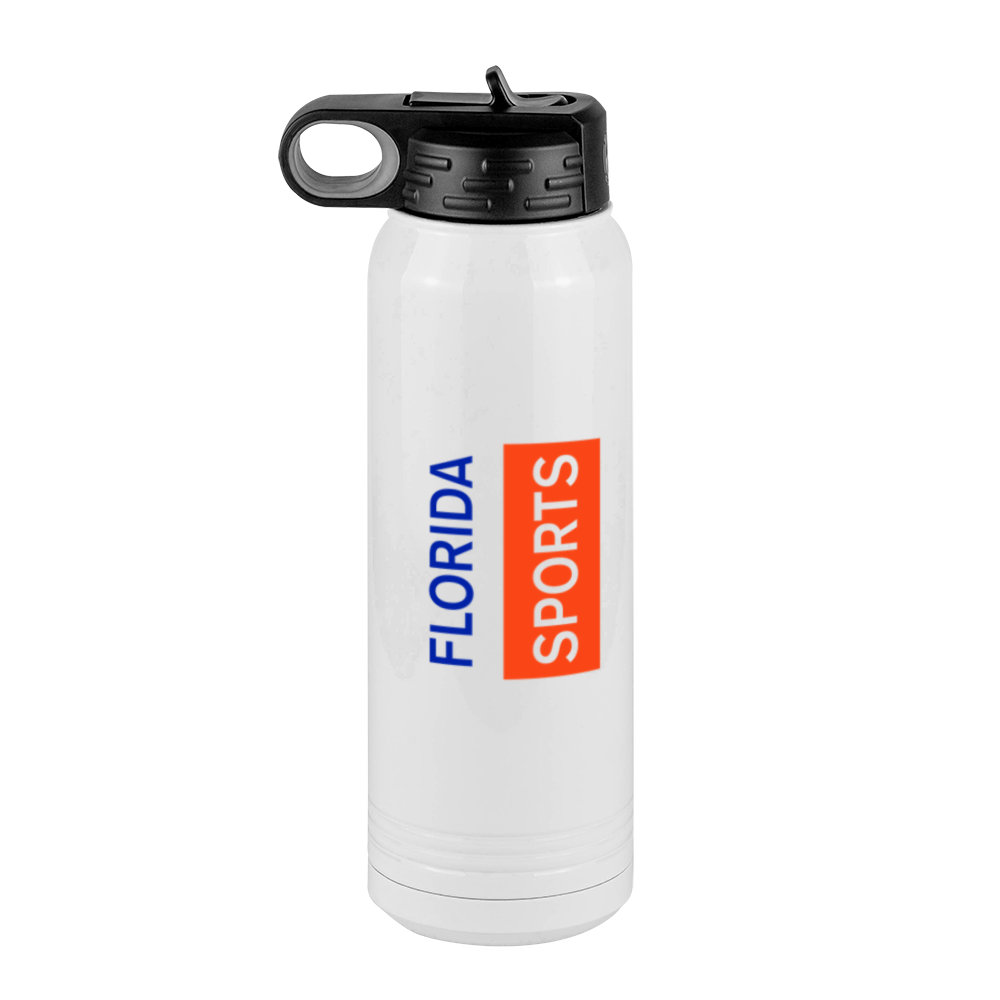 Personalized Florida Sports Water Bottle (30 oz) - Rotated Text - Left View