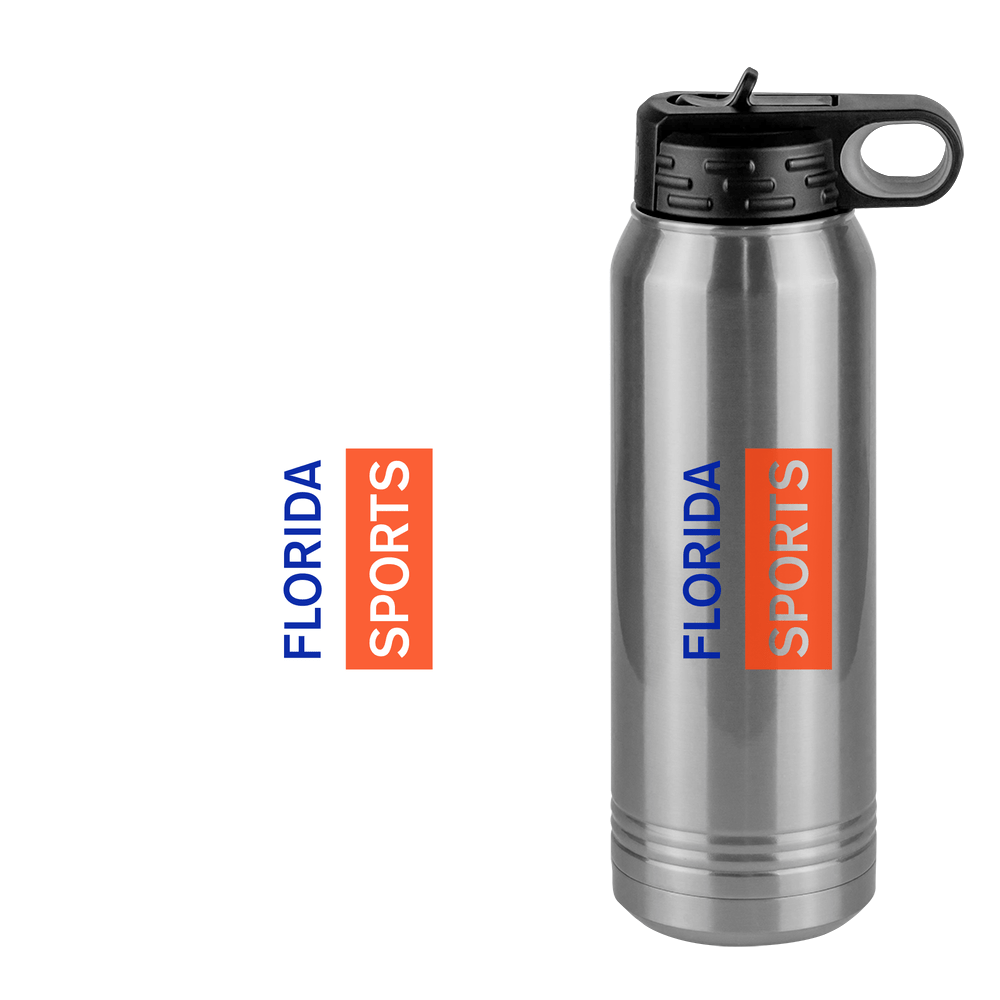Personalized Florida Sports Water Bottle (30 oz) - Rotated Text - Design View