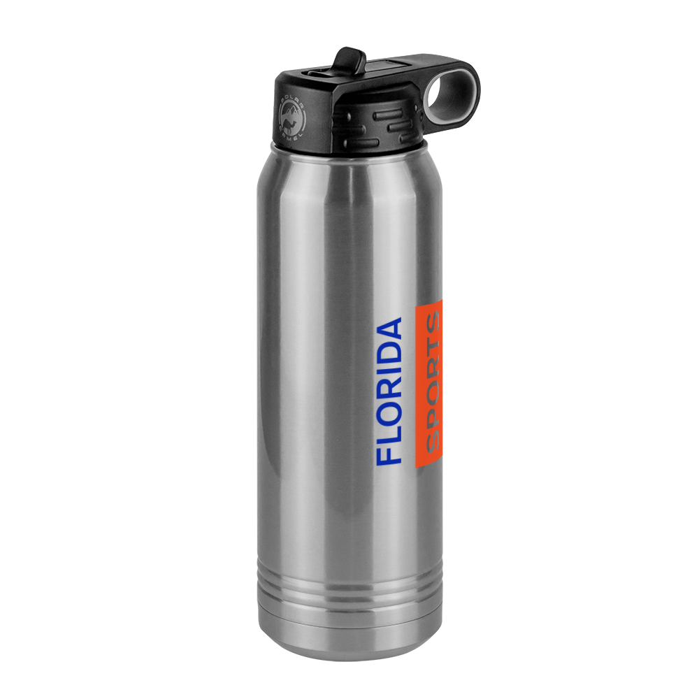 Personalized Florida Sports Water Bottle (30 oz) - Rotated Text - Front Right View