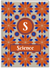 Thumbnail for Personalized Flower Burst Journal - Orange and Blue - Circle Nameplate - Front View