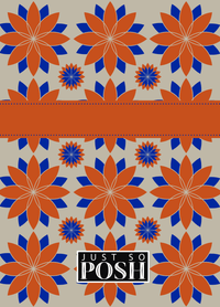 Thumbnail for Personalized Flower Burst Journal - Orange and Blue - Circle Ribbon Nameplate - Back View