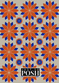 Thumbnail for Personalized Flower Burst Journal - Orange and Blue - Square Nameplate - Back View