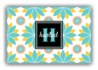 Thumbnail for Personalized Flower Burst Canvas Wrap & Photo Print - Teal with Square Nameplate - Front View