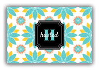 Thumbnail for Personalized Flower Burst Canvas Wrap & Photo Print - Teal with Stamp Nameplate - Front View