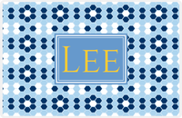 Thumbnail for Personalized Flower Comb Placemat - Navy and Light Blue - Glacier Rectangle Frame -  View