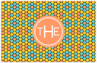 Thumbnail for Personalized Flower Comb Placemat - Viking Blue and Mustard - Tangerine Circle Frame -  View