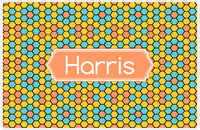 Thumbnail for Personalized Flower Comb Placemat - Viking Blue and Mustard - Tangerine Decorative Rectangle Frame -  View