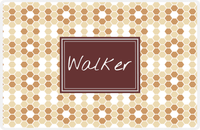Thumbnail for Personalized Flower Comb Placemat - Light Brown and Champagne - Brown Rectangle Frame -  View