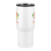 Thumbnail for Personalized Flowers Travel Coffee Mug Tumbler with Handle (20 oz) - Grandma - Front View