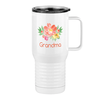 Thumbnail for Personalized Flowers Travel Coffee Mug Tumbler with Handle (20 oz) - Grandma - Right View