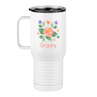 Thumbnail for Personalized Flowers Travel Coffee Mug Tumbler with Handle (20 oz) - Granny - Left View