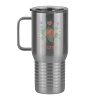 Thumbnail for Personalized Flowers Travel Coffee Mug Tumbler with Handle (20 oz) - Granny - Left View