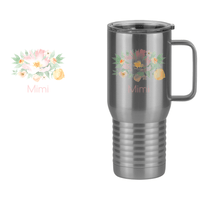 Thumbnail for Personalized Flowers Travel Coffee Mug Tumbler with Handle (20 oz) - Mimi - Design View