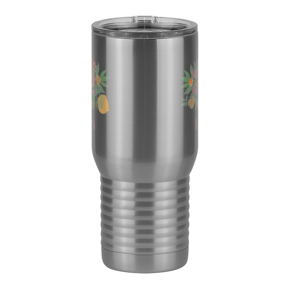 Personalized Flowers Travel Coffee Mug Tumbler with Handle (20 oz) - Mimi - Front View