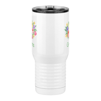 Thumbnail for Personalized Flowers Travel Coffee Mug Tumbler with Handle (20 oz) - Grams - Front View
