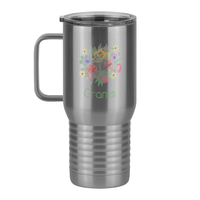 Thumbnail for Personalized Flowers Travel Coffee Mug Tumbler with Handle (20 oz) - Grams - Left View