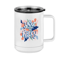 Thumbnail for Flowers Coffee Mug Tumbler with Handle (15 oz) - You Make Me Happy - Right View