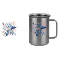 Thumbnail for Flowers Coffee Mug Tumbler with Handle (15 oz) - You Make Me Happy - Design View