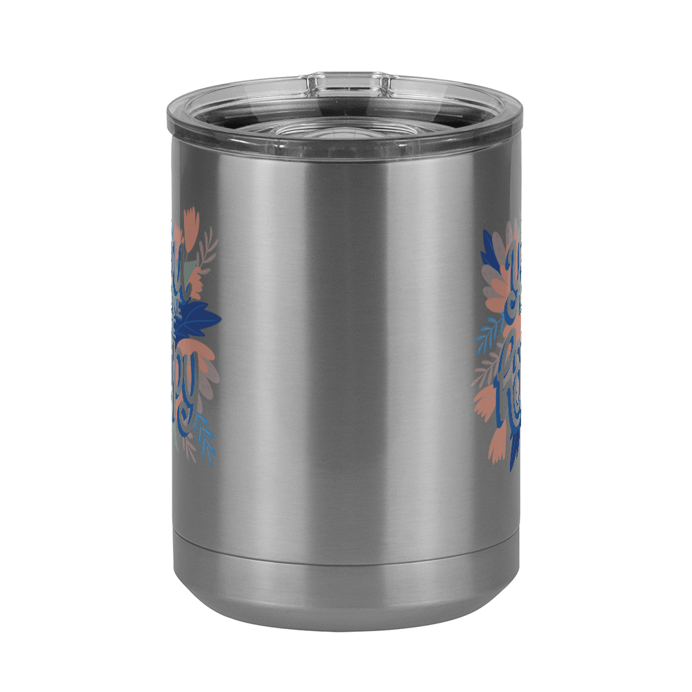 Flowers Coffee Mug Tumbler with Handle (15 oz) - You Make Me Happy - Front View