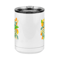 Thumbnail for Flowers Coffee Mug Tumbler with Handle (15 oz) - You Make Me Happy - Front View