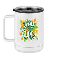 Thumbnail for Flowers Coffee Mug Tumbler with Handle (15 oz) - You Make Me Happy - Left View