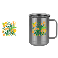 Thumbnail for Flowers Coffee Mug Tumbler with Handle (15 oz) - You Make Me Happy - Design View