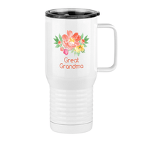 Thumbnail for Personalized Flowers Travel Coffee Mug Tumbler with Handle (20 oz) - Great Grandma - Right View