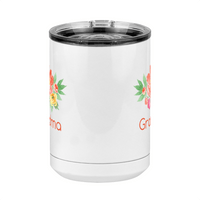Thumbnail for Personalized Flowers Coffee Mug Tumbler with Handle (15 oz) - Grandma - Front View