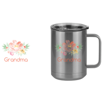 Thumbnail for Personalized Flowers Coffee Mug Tumbler with Handle (15 oz) - Grandma - Design View