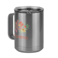 Thumbnail for Personalized Flowers Coffee Mug Tumbler with Handle (15 oz) - Grandma - Front Left View