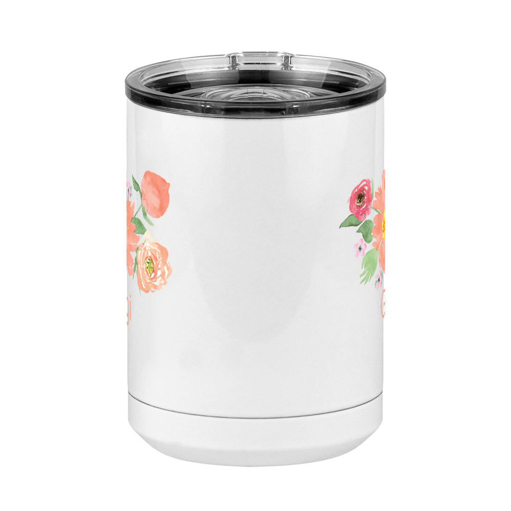 Personalized Flowers Coffee Mug Tumbler with Handle (15 oz) - Gigi - Front View
