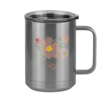 Thumbnail for Personalized Flowers Coffee Mug Tumbler with Handle (15 oz) - Gigi - Right View