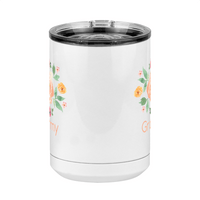 Thumbnail for Personalized Flowers Coffee Mug Tumbler with Handle (15 oz) - Grammy - Front View