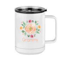 Thumbnail for Personalized Flowers Coffee Mug Tumbler with Handle (15 oz) - Grammy - Right View