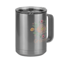 Thumbnail for Personalized Flowers Coffee Mug Tumbler with Handle (15 oz) - Grammy - Front Right View