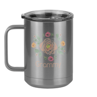 Thumbnail for Personalized Flowers Coffee Mug Tumbler with Handle (15 oz) - Grammy - Left View