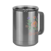 Thumbnail for Personalized Flowers Coffee Mug Tumbler with Handle (15 oz) - Granny - Front Right View