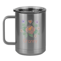 Thumbnail for Personalized Flowers Coffee Mug Tumbler with Handle (15 oz) - Granny - Left View